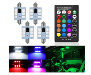 578 LED Bulb 41mm 42mm 1.65 Inches 212-2 211-2 Festoon LED Bulbs, 16 Colors Change RGB with Remote Control for Dome Map Door Courtesy Trunk License Plate Lights Lamps
