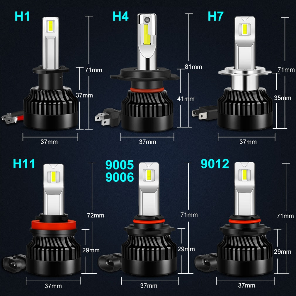 100W 25000LM LED Faro H1 H4 H7 LED Canbus H8 H11 9005 HB3 9006  HB4 9012 HIR2 Bombilla Turbo niebla lámpara 12 V 2 PC, H8 H11 : Todo lo  demás