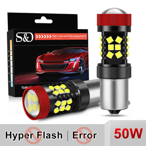 2Pcs P21W LED Canbus Py21W BAU15S BA15S BAY15D 1156 P21/5W LED Bulb No Hyperflash R5W Turn Signal Car Lights Lamp White Yellow