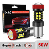 2Pcs P21W LED Canbus Py21W BAU15S BA15S BAY15D 1156 P21/5W LED Bulb No Hyperflash R5W Turn Signal Car Lights Lamp White Yellow