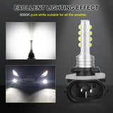 2pcs H27 LED 880 881 PSX26W P13W LED Bulbs Car Fog Light H27W2 H27/1 H27/2 6500K 1400LM Auto Day Running Lamp Driving Lamp 12V