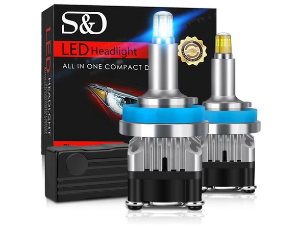 H11 H9 H8 LED Headlight Bulbs 6 Sides 360 Degree Newest Upgraded CSP Chips Car High Beam Low Beam Headlamp Fog Light Conversion Kit 12000LM Super Bright White 6000k
