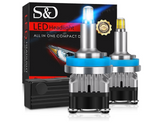 H11 H9 H8 LED Headlight Bulbs 6 Sides 360 Degree Newest Upgraded CSP Chips Car High Beam Low Beam Headlamp Fog Light Conversion Kit 12000LM Super Bright White 6000k