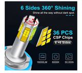 H11 H9 H8 LED Headlight Bulbs 6 Sides 360 Degree Newest Upgraded CSP Chips Car High Beam Low Beam Headlamp Fog Light Conversion Kit 12000LM Super Bright White 6000k