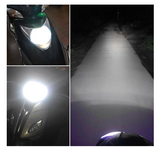 BA20D LED Motorcycle Headlight Bulb, Extremely Bright 1500 Lumens Xenon White 6000K 12V H6 Motorbike Headlamp with High Low Beam (Pack of 1)