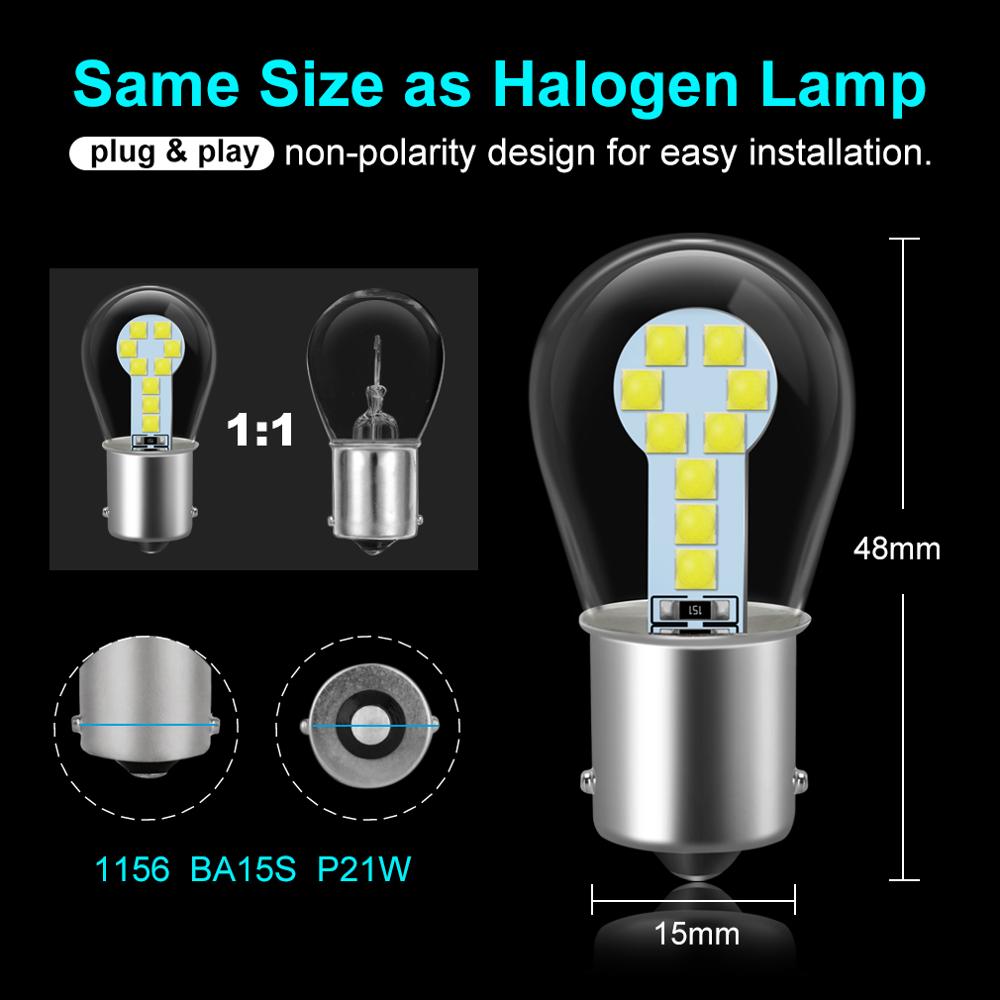 Ampoule P21W LED, Blanc BA15S 1156, Ampoules LED Voiture