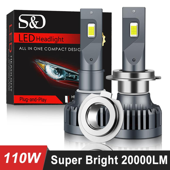 20000LM LED Headlight CSP Chips 110W 3000K 6000K H4 LED H7 Canbus H1 H –  Muxue Auto Parts